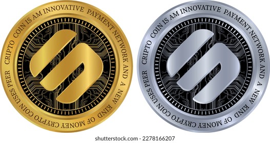 swipe-sxp coin vector illustrations. 3d illustration