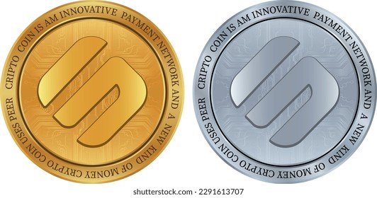 swipe-sxp coin vector illustrations. 3d illustration