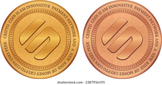 swipe-sxp coin vector illustrations. 3d illustration