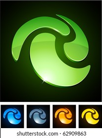 Swirl 3d vector icon such logos.