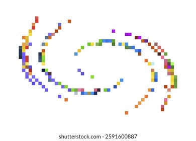 Swirl abstract pattern. Colorful pixel art. Vector illustration.