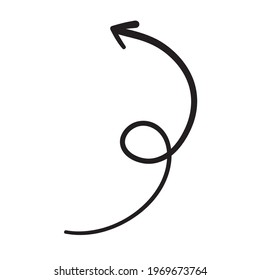 swirl arrow on white background