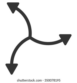 Swirl Arrows vector icon. Style is flat symbol, gray color, rounded angles, white background.