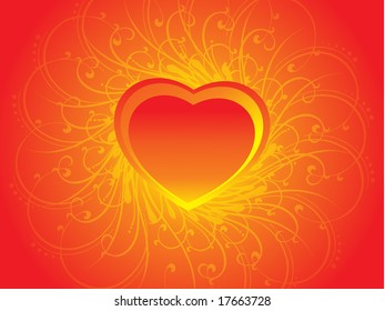 swirl background with heart and stars, banner