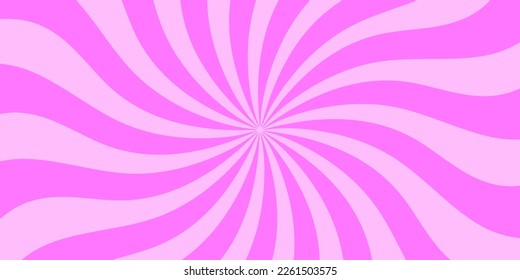 Swirl Background. Helix rotation rays wallpaper. Fun sun light beams. Sweet candy background. Vector illustration