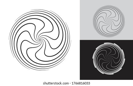 swirl as background or icon or logo in black and white colors