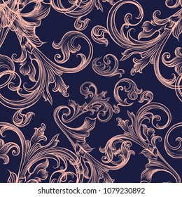 Swirl background with vintage styled ornament