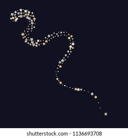 Swirl bands from scattered stars. Isolated gradient celestial elements. Yellow pearl nacre gloss. Festive iridescent holographic effect vector template for decorations