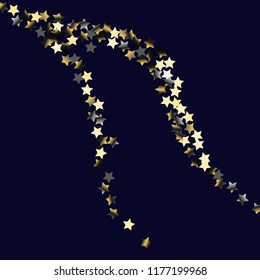 Swirl bands from scattered stars.  Isolated gradient celestial elements. Platinum chrome metal glitter. Holiday celebration luminous glossy vector template for decorations