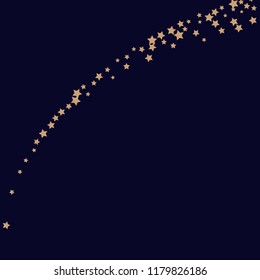 Swirl bands from scattered stars.  Isolated gradient stellar elements. Brass metal glitter. Iridescent glitter festive  celebration vector  template for decorations