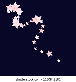 Swirl bands from scattered stars.  Isolated gradient celestial elements. Pink purple pearl nacre shine. Holiday celebration luminous glossy vector template for decoration