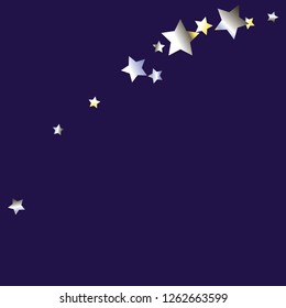 Swirl bands from scattered stars.  Isolated yellow blue white grey gradient celestial elements. Festive iridescent holographic shine effect vector template for decorations