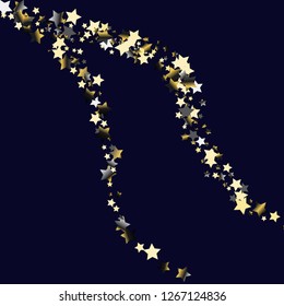 Swirl bands from scattered stars.  Isolated gradient celestial elements. Platinum chrome metallic gloss. Holiday celebration luminous glossy vector template for decorations