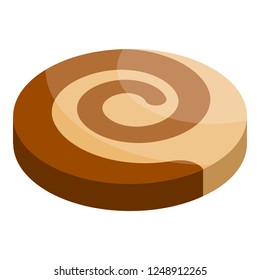 Swirl biscuit icon. Isometric of swirl biscuit vector icon for web design isolated on white background