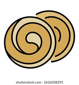 Swirl biscuit icon. Outline swirl biscuit vector icon color flat isolated on white