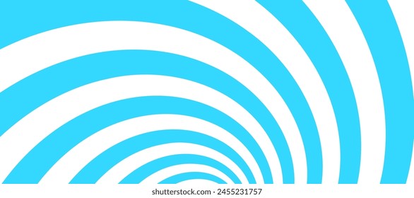 Fondo azul remolino, onda giratoria espiral, patrón de fondo en una espiral o remolino radial rayado diseño - Vector