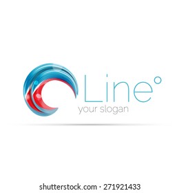 Swirl blue red company logo design. Universal for all ideas and concepts. Business creative icon