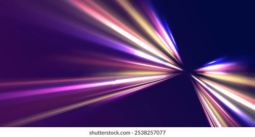 Swirl bokeh effect. Colored shiny sparks of spiral wave. Curved bright speed line swirls. Shiny wavy path. Rotating dynamic neon circle. Magic golden swirl with highlights.