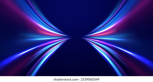 Swirl bokeh effect. Colored shiny sparks of spiral wave. Curved bright speed line swirls. Shiny wavy path. Rotating dynamic neon circle. Magic golden swirl with highlights.