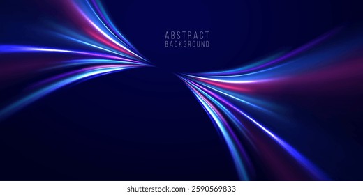 Swirl bokeh effect. Colored shiny sparks of spiral wave. Curved bright speed line swirls. Shiny wavy path. Rotating dynamic neon circle. Magic golden swirl with highlights.
