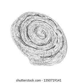 Swirl candy illustration, sketch 