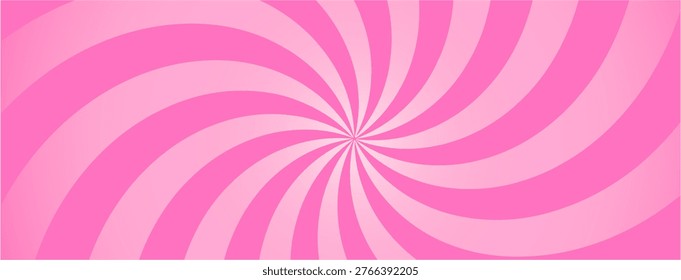 Swirl candy spiral backdrop with cream and strawberry whirlpool creates a retro Y2K vortex. Pink whirlpool bg. Psychedelic radial pattern with pastel pink twirls and vintage circus vibes.