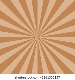 Swirl caramel background with abstract sunburst. Vector illustration
