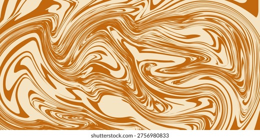 Swirl Caramel Pattern. Vector Splash Caramel Sauce Background. Swirl Peanut Butter Texture. Toffee and Milk Pattern.