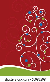 Swirl Christmas Tree - Vector