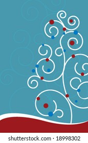 Swirl Christmas Tree - Vector