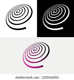 Swirl Circle Abstract Line Gradient Logo