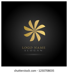 Swirl & Circle Leaf Logo. Symbol & Icon Vector Template.