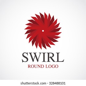 Swirl circle round decoration abstract vector and logo design or template ornament art business icon of company creative symbol concept