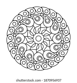 Swirl circle vector mandala coloring book for meditation