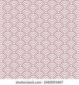 swirl circle vector seamless Traditional Japanese pattern.  