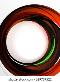 Swirl and circles, futuristic geometrical abstract background. Vector layout template for your text, message, photo or presentation wallpaper