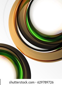 Swirl and circles, futuristic geometrical abstract background. Vector layout template for your text, message, photo or presentation wallpaper