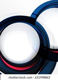 Swirl and circles, futuristic geometrical abstract background. Vector layout template for your text, message, photo or presentation wallpaper