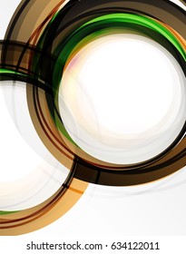 Swirl and circles, futuristic geometrical abstract background. Vector layout template for your text, message, photo or presentation wallpaper