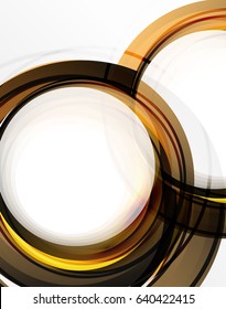 Swirl and circles, futuristic geometrical abstract background. Vector layout template for your text, message, photo or presentation wallpaper