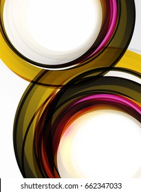 Swirl and circles, futuristic geometrical abstract background. Vector layout template for your text, message, photo or presentation wallpaper