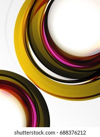 Swirl and circles, futuristic geometrical abstract background. Vector layout template for your text, message, photo or presentation wallpaper
