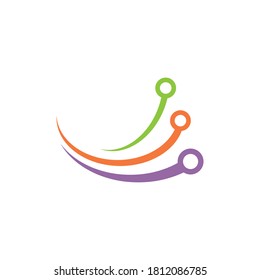 
Swirl Circuit  logo vector template design