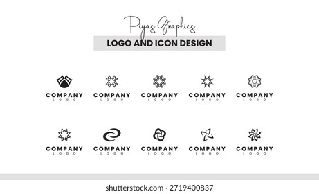 Coleção de Ícones de Logotipo Circular em Turbilhão