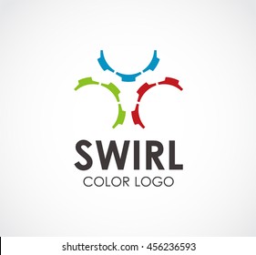 Swirl of color connection abstract vector and logo design or template curve business icon of company identity symbol concept