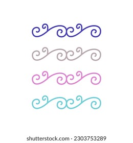 SWIRL COLORFUL ORNAMENTS SET ISOLATED ON WHITE