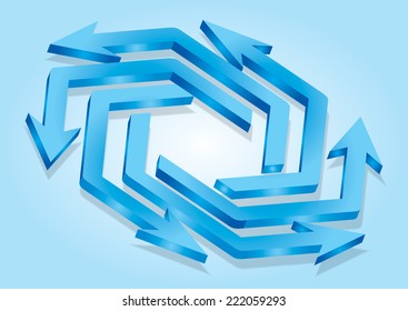 Swirl, communication concept with arrows and copy space area