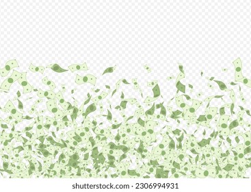 Swirl Confetti Vector Transparent Background. Flow Jackpot Template. Scatter Paper Cash Flyer. Cartoon Dollar Abundance Brochure.