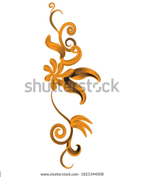 Swirl and Curl Floral\
Decorative Ornament