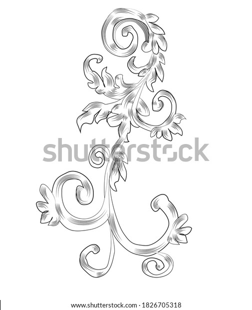 Swirl and Curl Floral\
Decorative Ornament
